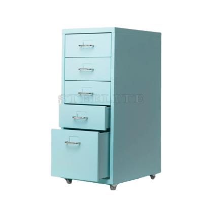 China Knocked Down Home Office Furniture General Use Metal 5 Drawer Filing Cabinet for sale