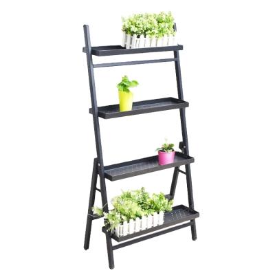 China Sustainable Metal Iron Plant Stands Decorative Molded Flower Shelf Ladder Shelf Design for sale