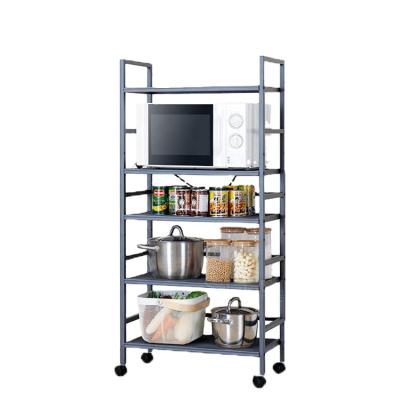 China Household Sustainable Kitchen Universal Metal Storage Sliding Corner Shelves 5 Layers Storage Racks Racks for sale