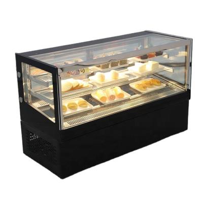 China Popular Curved Refrigerated Refrigerated Single-temperature Glass Cover Cake Showcase Chocolate Showcase Cake Display Cabinet for sale