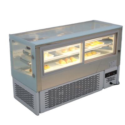 China 2022 New Single-Temperature Design Right Angle Cabinet Counter Showcase Sliding Glass Door Cake Display Refrigerator for sale