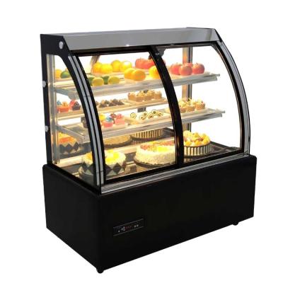 China Single-temperature binghe new design new product marble curved glass cake bread pastry display fridge heater cabinet display refrigerator for sale