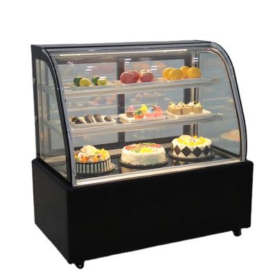 China Single-temperature 2022 multideck commerical display straight open front display cabinet 5ft cake display cake display price for sale