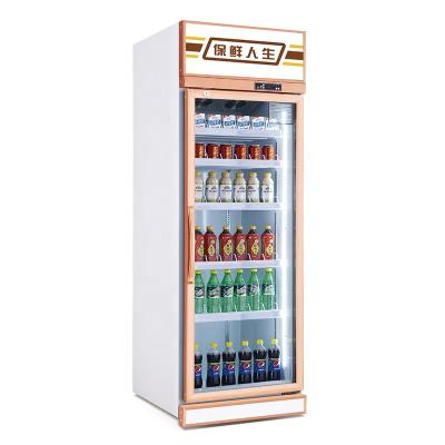 China Single-temperature Supermarket Glass Door Beverage Cabinet Machine Horizontal Freezer for sale