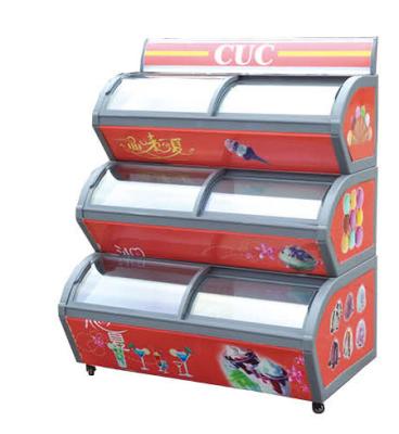 China Single-temperature commercial portable countertop 3-layer ice cream freezer display supermarket ice cream display cabinet for sale