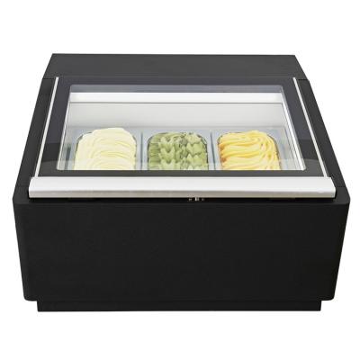 China Single-temperature low price small mini supermarket countertop ice cream display desktop freezer for sale for sale