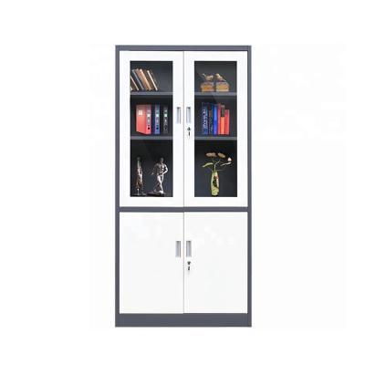 China Adjustable Metal Storage Office File Cabinet Glass Swing Door Filing Closet With Low Price Office Furniture Cabinet for sale