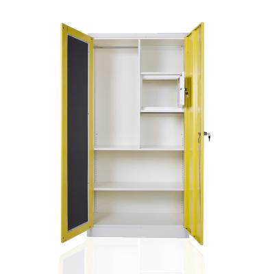 China (Other)Options Adjustable Top Metal Locking Clothing Dressing Closet 2 Door Metal Clothes Closet for sale