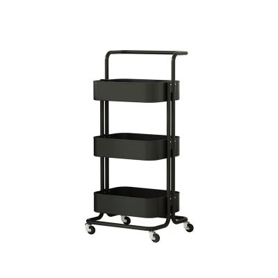 China Storage Metal Trolley Beauty Rolling Trolley Storage Laundry Cart Heavy Duty Rolling Service Rolling Serving for sale