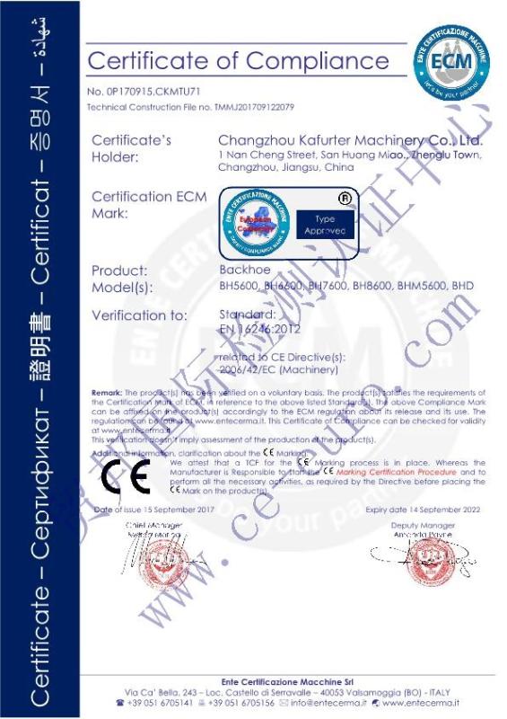 CE - Changzhou Kafurter Machinery Co., Ltd.