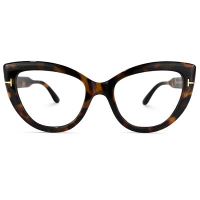 China Fashionable Ready to Ship Mixed Order Woman Cat Eye Plastic Tortoise Color Optical Glasses Frame for sale