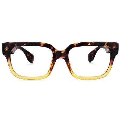 China Trendy Fashion Style Rectangle TR90 Tortoise Eye Unisex Wide Optical Glasses Frame Fashion Eyewear for sale