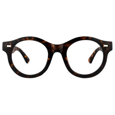 China 2021 New Arrival Quality Fashionable Woman Round Acetate Multi Color Optical Glasses Frame for sale