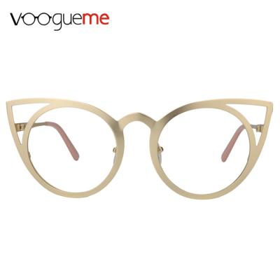 China Fashionable Metal Optical Frames Madame Kids Cat Eye Wholesale Glasses Designer Voogueme Fashion Glass for sale