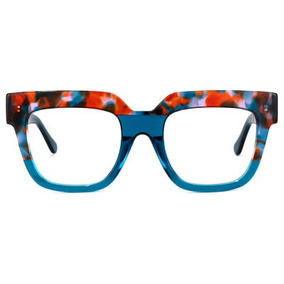 China New Style Big Frame Vintage Colorful Luxury Fashionable Women Glass Acetate Eyeglasses Floral Eyeglasses Frames for sale