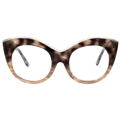 China Fashion Design Women Leopard Acetate Custom High End Trendy Vintage Fashion Design Eye Glasses Frames For Women for sale