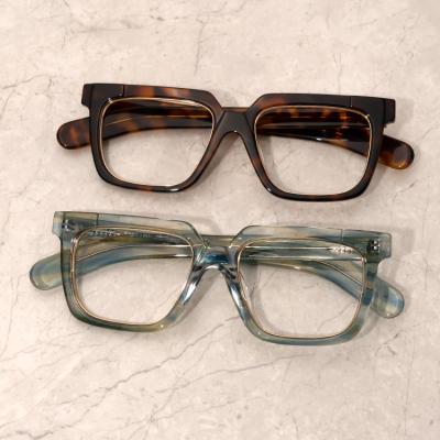 China Fashionable Top Selling Tortoise Glass Square Frame High Quality Unisex Fancy Acetate Optical Eye Glass Frames for sale