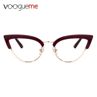 China Voogueme Trendy Trendy Glass for Women Metal Cat Eye Glasses Glasses for sale