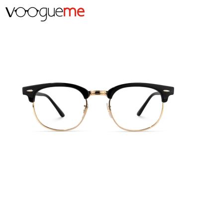 China Fashionable Black Silver Gold Retro Voogueme Men's Unisex Women's Alloy Retro Glasses Optical Glasses Frames for sale