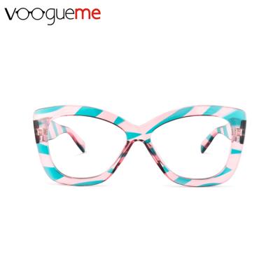 China Latest Customized Fashionable Cat Eye Frame Optical Girls Colorful Transparent Cool Ultralight Glasses TR90 for sale