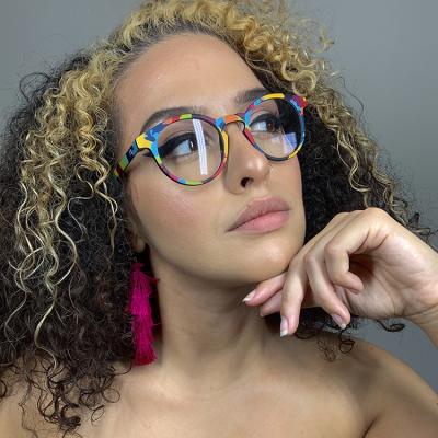 China Designer Tr90 Light Weight Spectacles Eyewear Girls Optical Glass Round Floral Frame High Quality Fashionable Beautiful for sale