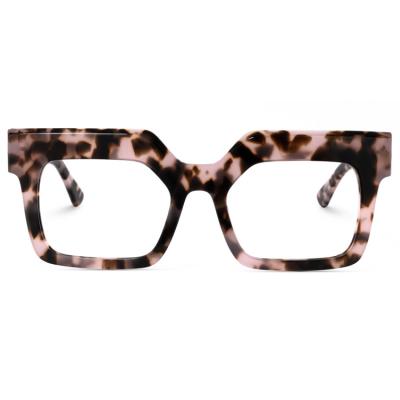 China Square 4 Colors Option Trendy Modern Stylish Customizable Tortoise Acetate Women Eye Wear Optical Glasses for sale