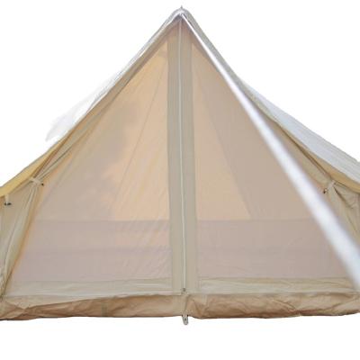 China Straight Tying Type 5m Winter Cotton Canvas Family Camping Outdoor Waterproof Bell Tent for sale