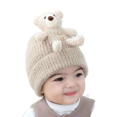 China Fashion/Comfortable/Warm Newborn Infant Organic Bear Baby Cowl Knot Winter Hats Hats For Boys for sale