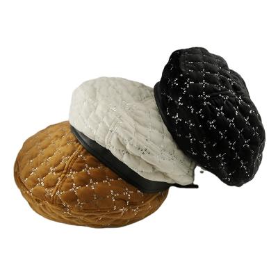 China Spring and Autumn Cute girl fashion French buy unisex baby beret hats bead berets for kids for sale