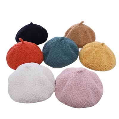 China French Artist Casual Children's Girls Solid Color Beret Hat For Kids for sale