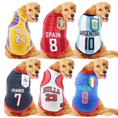 China Viable T-shirt Dog Clothes for Small Large Dogs Summer Basketball Football Tank Top French Bulldog Print Vest Pet Clothes by Cotton for sale