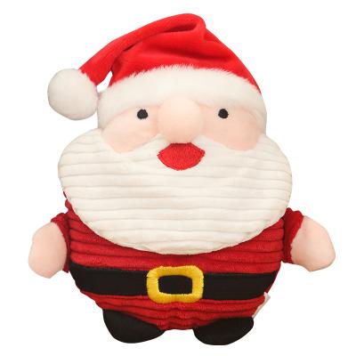 China New Dog Pet Cat Toy Dog Bite Durable Stuffed Doll Durable Interactive Squeaky Grinding Teeth Santa Claus Elk Toy for sale