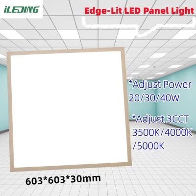 China 5- Adjust 3 CCT 20W 30W 40W LED Edge-Lit Surface Mount Fixture Dimmable Ceiling Flat LED Panel Light for sale