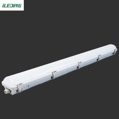 China Grey Polycarbonate Closing Clips 4FT 46W LED Vapor Tight Light Fixture for Warehouse for sale