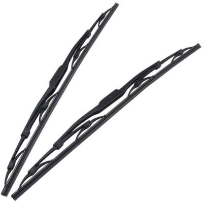 China Conventional wiper blades of steel spring and natural rubber of traditional U hook metal wiper blades with good graphite rubber coating for sale