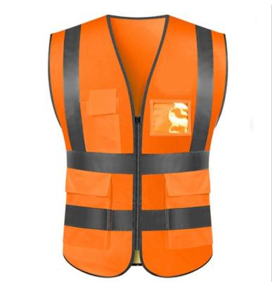 China Custom Orange Flash Running Motorcycle LED Mesh Fabric Reflect Safety Vest Wear Safety Working Vest From Reflective Brand for sale