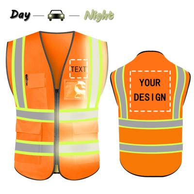 China Cheap Custom Made Mens Hi Vis Orange Safety Vest Security Running Reflective Vest for sale