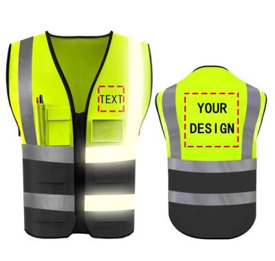 China Custom Made Jogging Current Reflective Safety Hi Vis Safety Vest Construction Traffic Safety Vest for sale