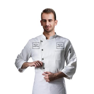 China Cooker Chef Uniform White Chef Uniform Coat Jacket Work Wear Single Breasted Chef Uniform for sale