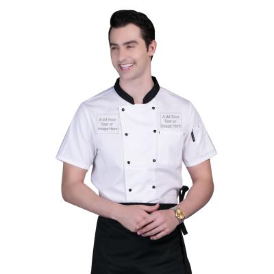 China Comfortable Customized Customized Short Sleeve Chef Jacket Hotel Kitchen Restaurant Chef Coat for sale