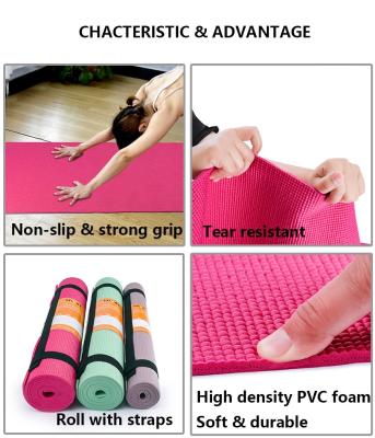 China Colorful PVC ECO PVC Yoga Mat Feature Customized Logo for sale