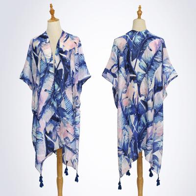 China Viable new style printed warm shawl polyester scarf all match sunscreen beach kimono for sale