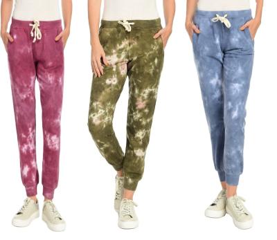 China Anti-wrinkle Semi-marble Dyed Drawstring Waist Fitted Joggers Pants for sale