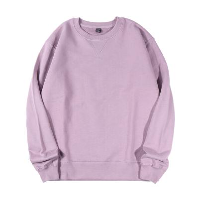 China Anti-wrinkle 340gsm 100% Cotton Long Sleeve T-shirt Solid Color Sweatshirt For Men for sale