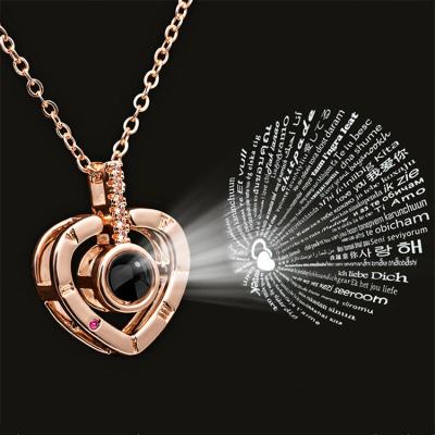 China Dropshipping 2022 Romantic Fashion Love Projected Zircon Necklace Jewelry For Women 925 Sterling Silver Chain Necklaces for sale