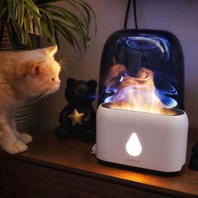 China Household Dropshipping Safety Auto-Timer Aromatherapy Mist Humidifier Essential Oil Diffuser Flame Quiet Night Light for sale