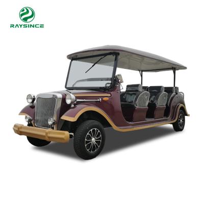 China Electric Classic Vintage Car with metal frame material/ Electric Sightseeing cart for park with 12 seats for sale