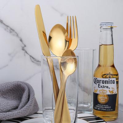 China Viable Cutlery Set Stainless Steel Fork Spoon Knife Cutlery Matte Flatware Set for sale