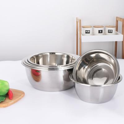 China Sustainable Multipurpose Kitchen Bowl Set Vegetable Metal Bowl Stainless Steel Dough Fruit Cream Bowl for sale