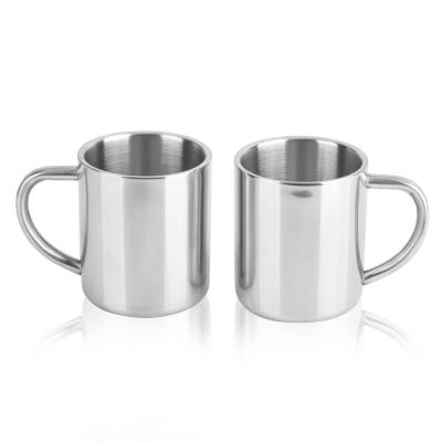 China Durable Double Wall Stainless Steel Cup Metal Drinking Cup Coffee Mug Cup With Handle for sale